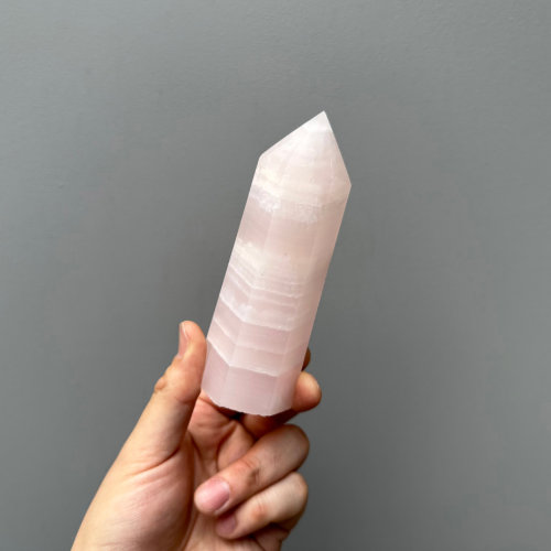 핑크 칼사이트 (망가노) 포인트 기둥(대) -  13.4cmCrystal Fantasy