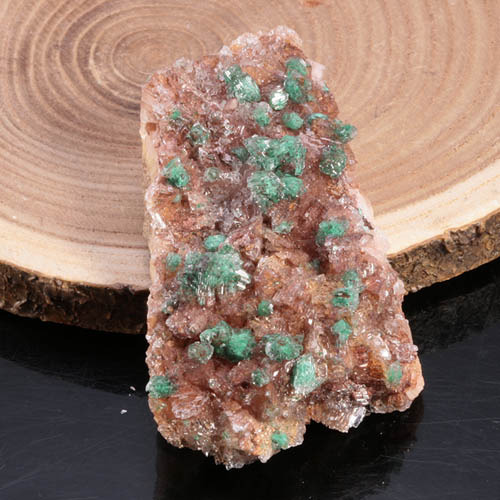 브로칸타이트(Brochantite) 원석-with dolomite and seleniteCrystal Fantasy