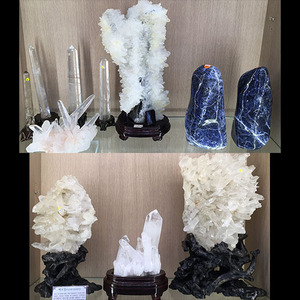 백수정,소달라이트원석,포인트 기둥,클러스터Crystal Fantasy