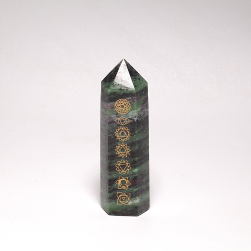 루비 인 조이사이트포인트 기둥 - 8.8cm[7 챠크라 문양 각인]Crystal Fantasy